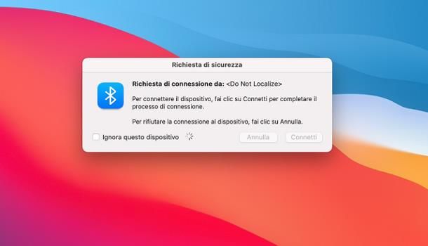 Come trasferire file da Android a Mac: Bluetooth