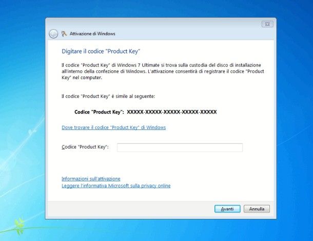 Come cambiare Product Key Windows 7