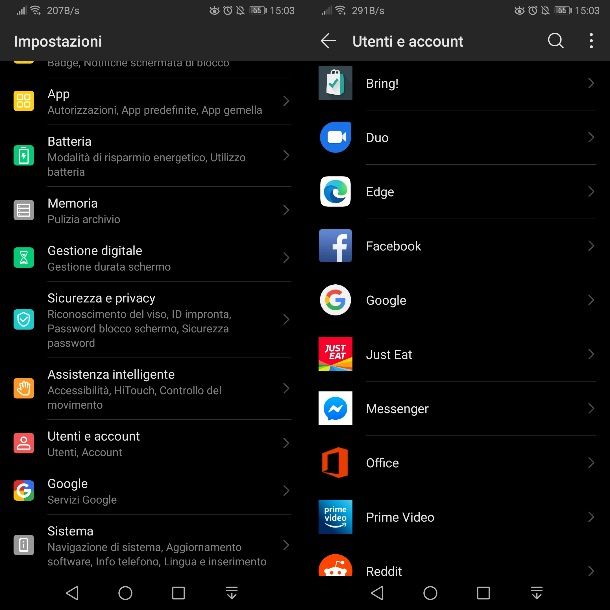 Sincronizzare rubrica Android su Google