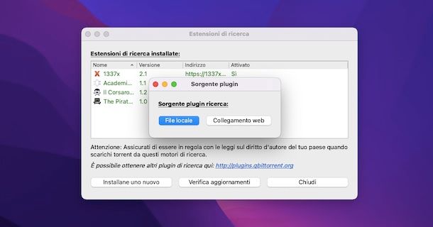 Estensioni di ricerca qBitTorrent