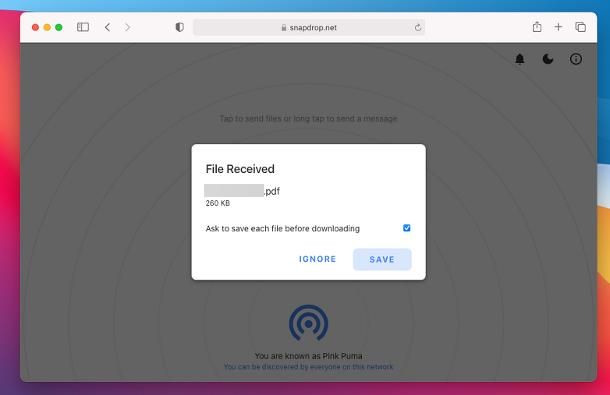 Come trasferire file da Android a Mac: WiFi
