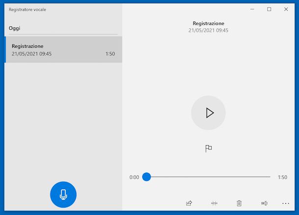 Registratore vocale Windows 10
