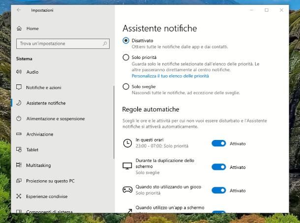 Come eliminare notifica Windows 10