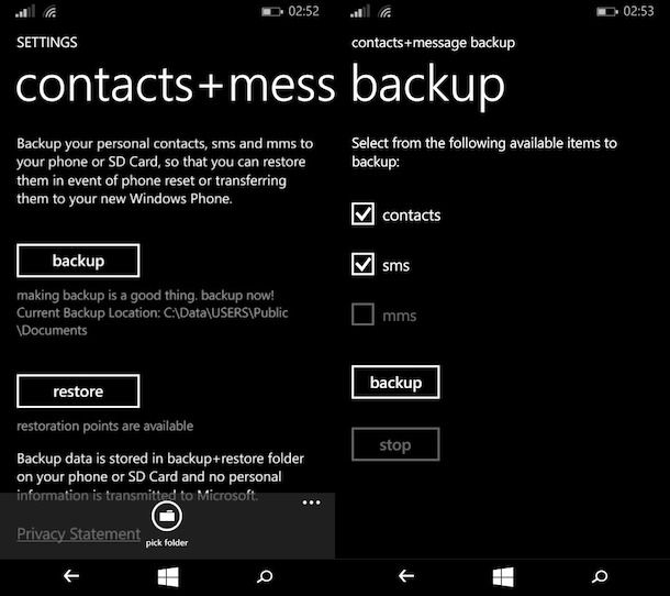 Come esportare contatti Windows Phone