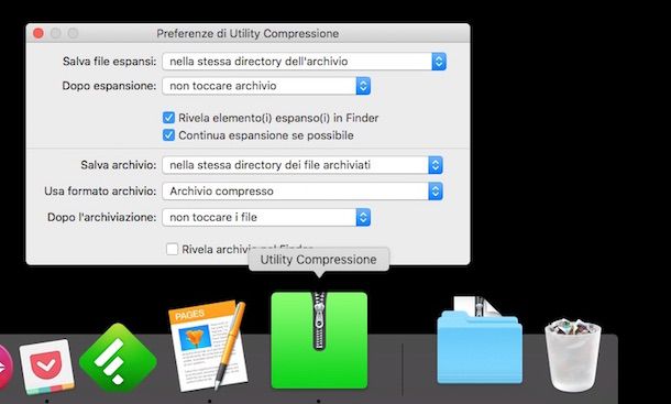 Screenshot o di Utility Compressione