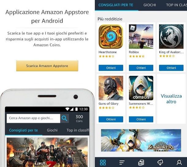 Alternative al Play Store di Google Amazon Appstore
