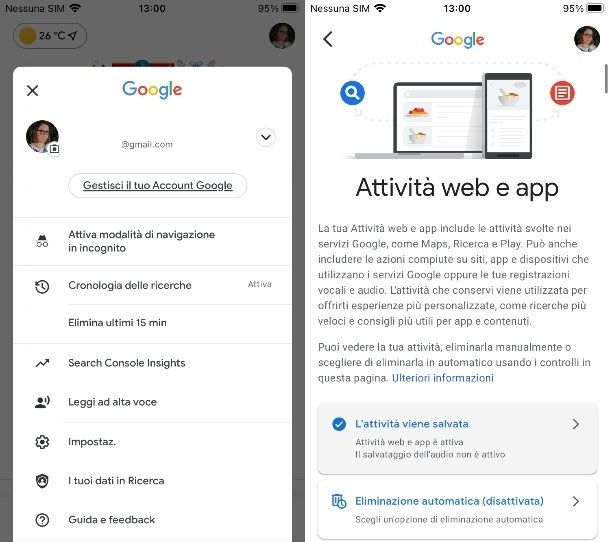 Cancellare ricerche Google iPhone