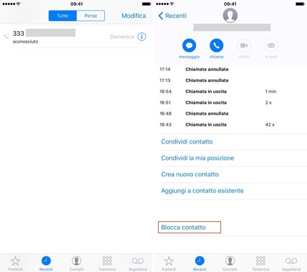 Come bloccare chiamate iPhone