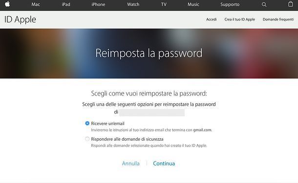 Come cambiare password iCloud