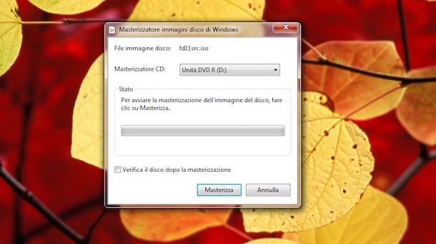 Come masterizzare con Windows 7