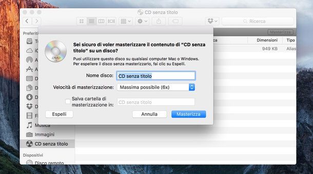 Come masterizzare CD Mac