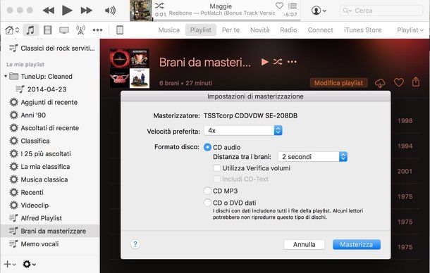 Come masterizzare CD Mac