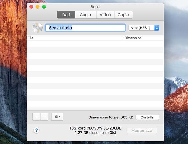 Come masterizzare CD Mac