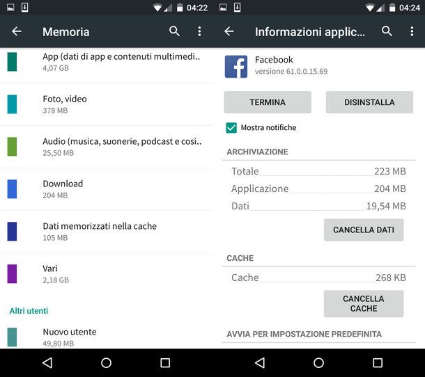 Come aumentare memoria interna Android