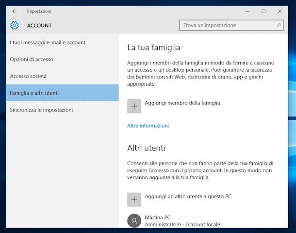 come modificare mail account microsoft