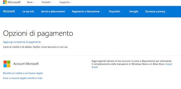 Screenshot che mostra come modificare account Microsoft