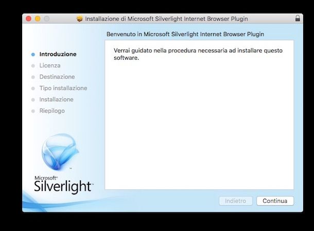 Screenshot di Silverlight su Mac