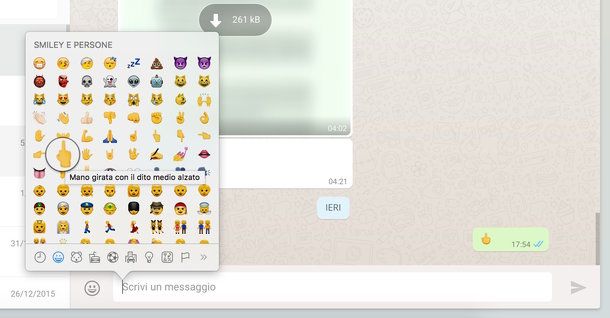 Come avere il dito medio su WhatsApp