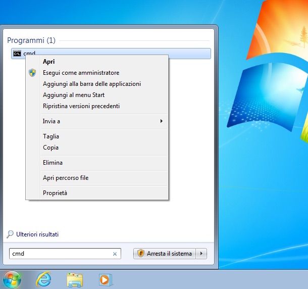 Screenshot che mostra come cambiare product key Windows 7