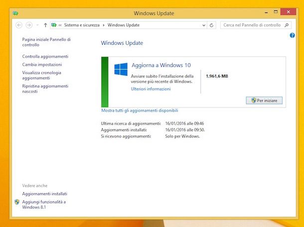 Screenshot di Windows 8