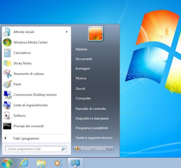 Screenshot di Windows 7