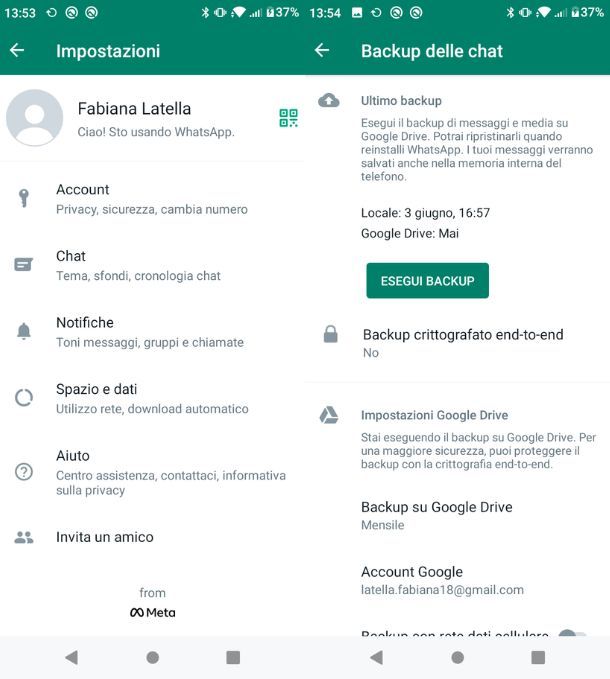 Backup chat WhatsApp Android