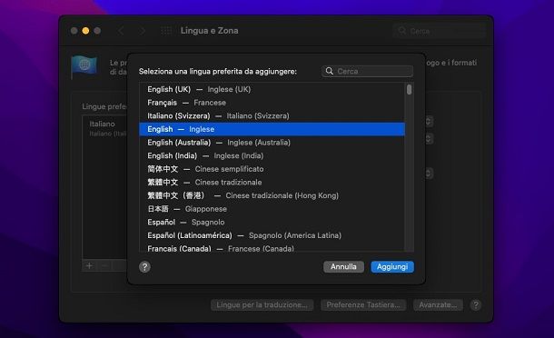 Come cambiare lingua a un Mac