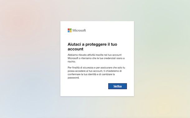 Recupero account Microsoft bloccato