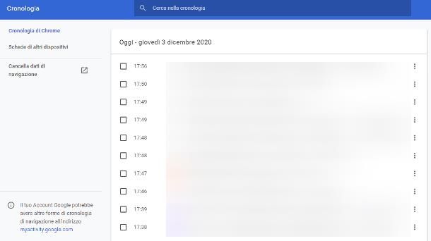 Come ripristinare cronologia Chrome