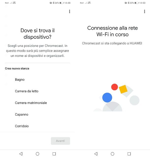 Configurazione iniziale di Chromecast