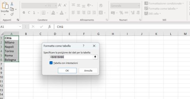 Come creare menu a tendina dinamico Excel