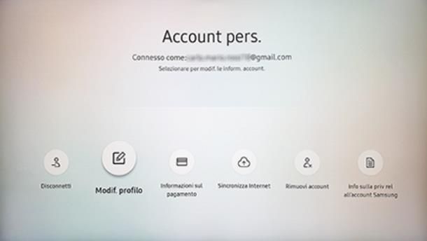 Come eliminare account Samsung: TV