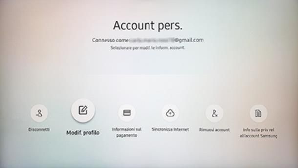 Come eliminare account Samsung: TV