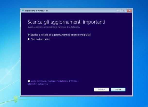 Come aggiornare Windows 7 a Windows 8