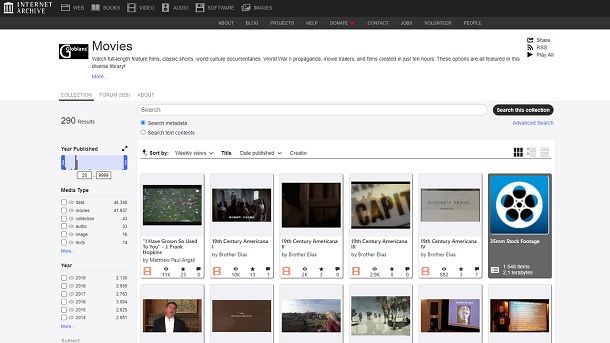 Archive org Internet Archive Film di pubblico dominio