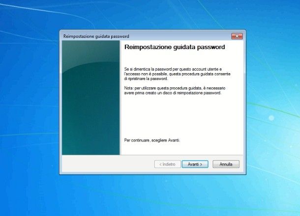 Come resettare password Windows 7