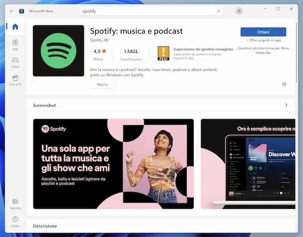 Installare Spotify su PC