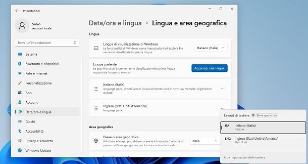 Come cambiare lingua tastiera PC