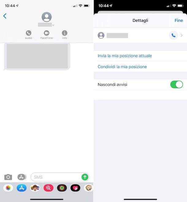 Blocco avvisi SMS iOS