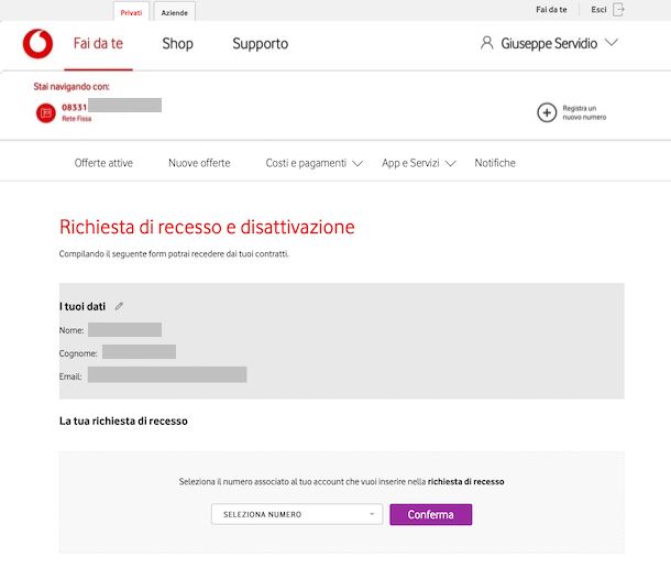 Vodafone recesso