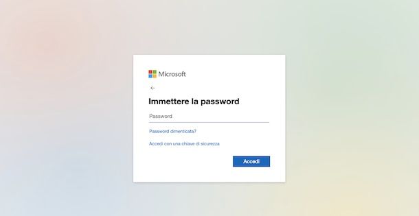 Recupero password account Microsoft