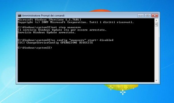 Come disattivare aggiornamenti Windows 7