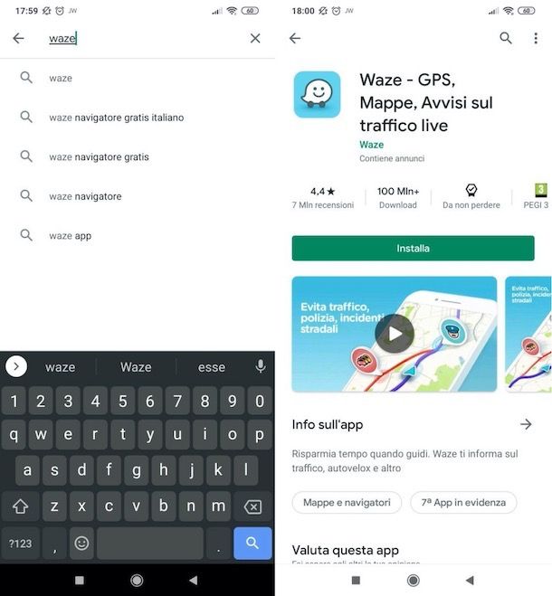 Installare Waze su Android