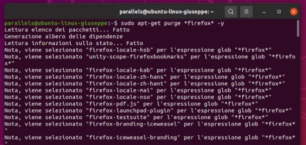 Disinstallare Firefox su Ubuntu
