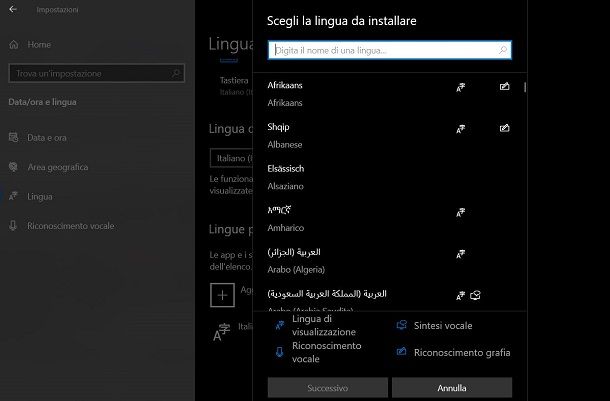 Come cambiare lingua al PC: Windows 10