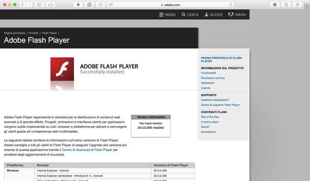 Come aggiornare Adobe Flash