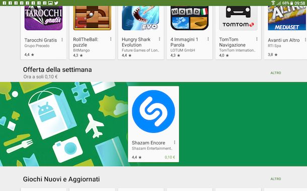 Screenshot di Google Play Store