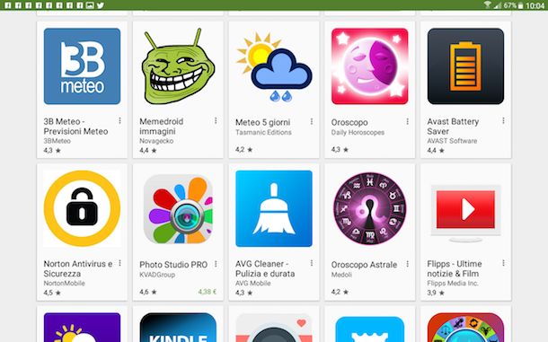 Screenshot di Google Play Store