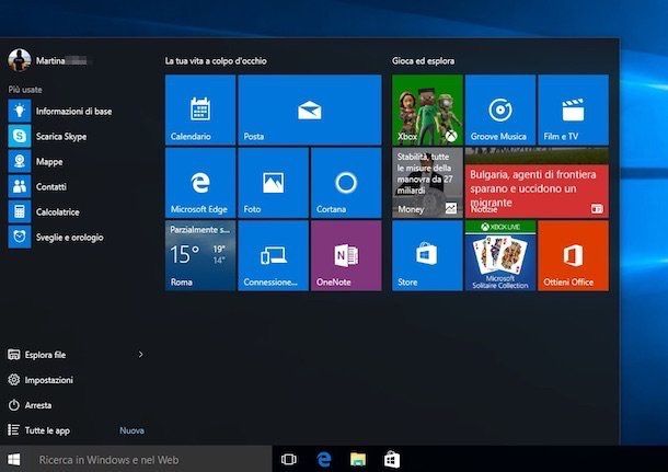 Screenshot che mostra come attivare Windows 10