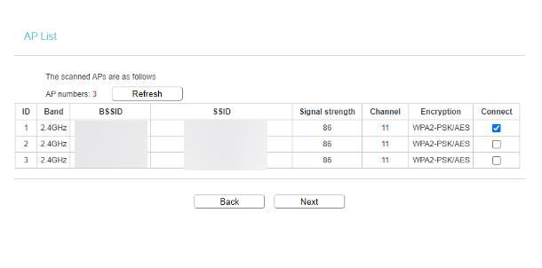 Modalità Range Extender (connessione Wi-Fi)